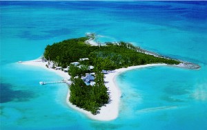 small island areal view
